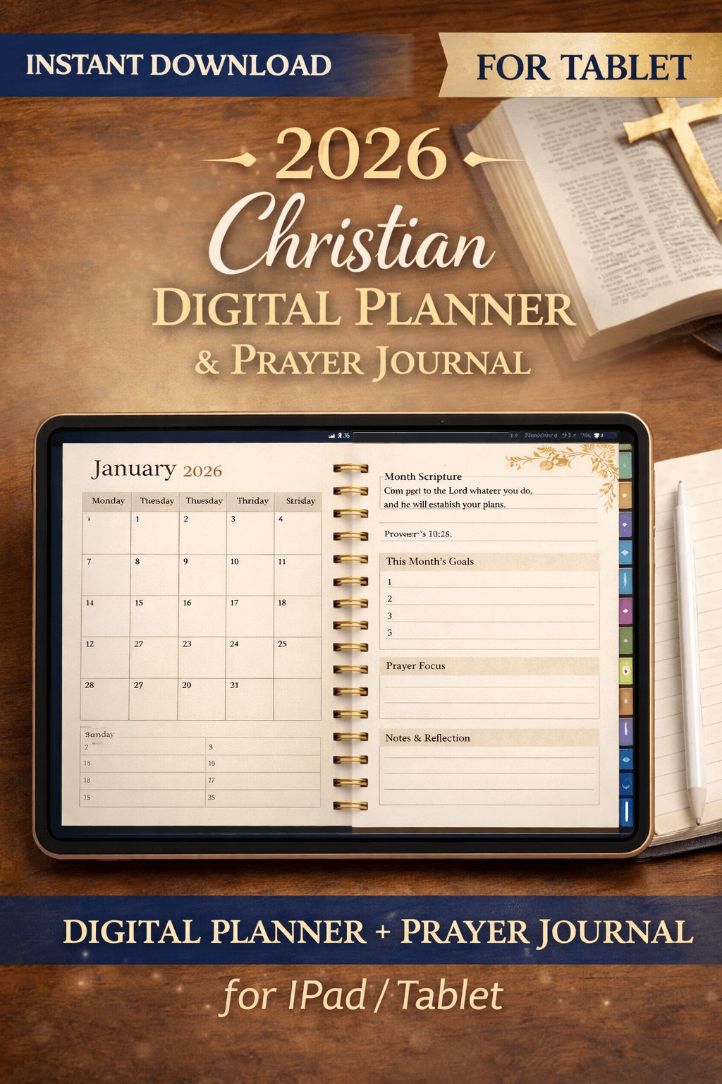 Hyperlinked Christian Planner 2026