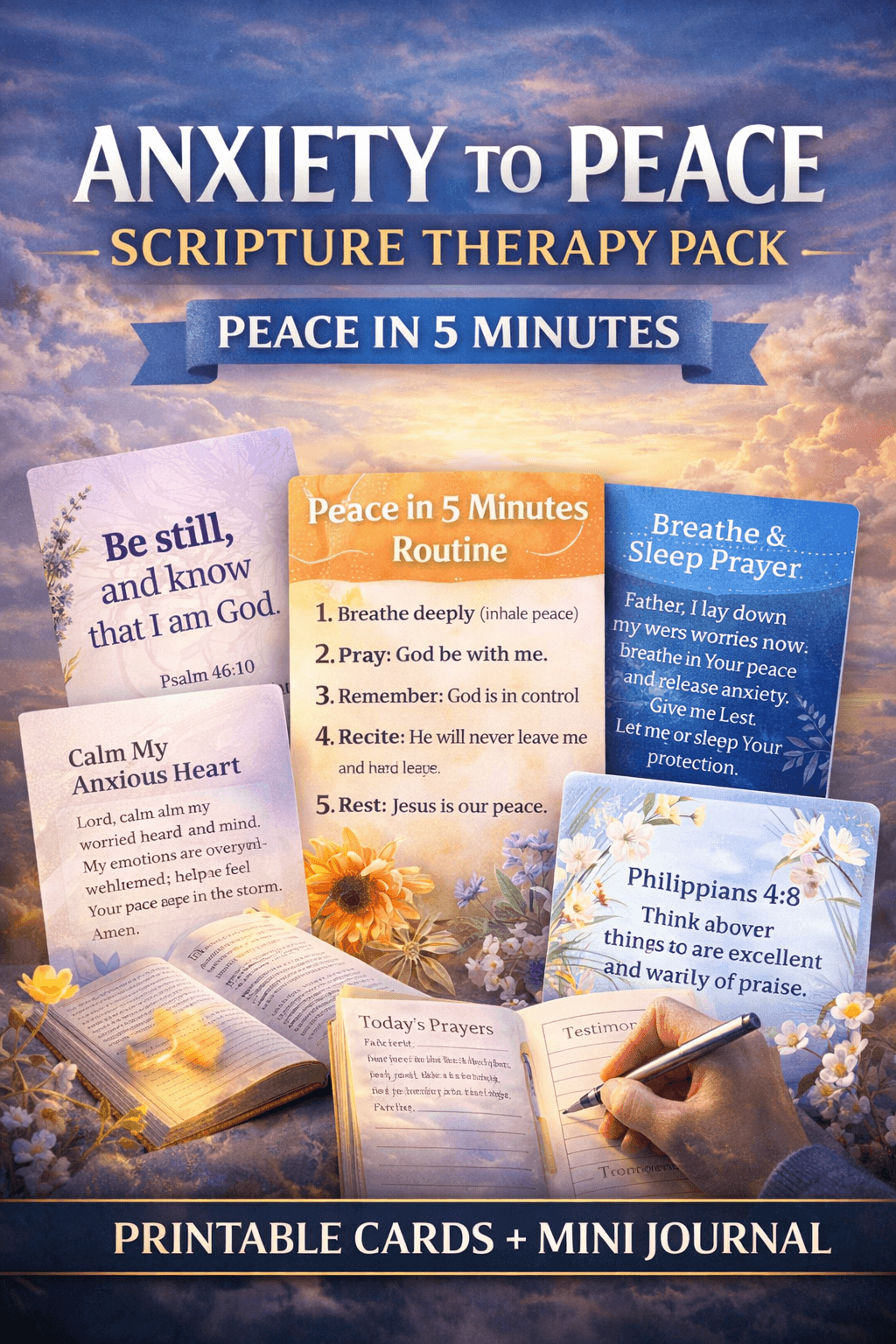 Christian Anxiety Journal PDF – Scripture Therapy Pack - Image 2