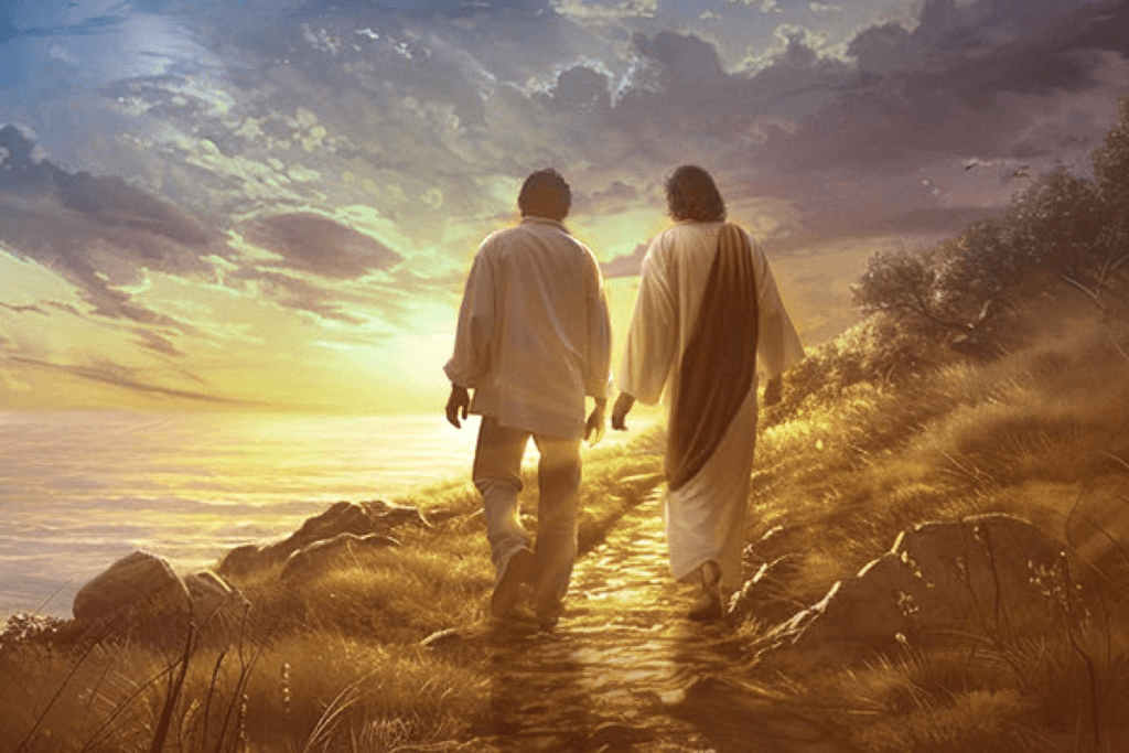 god walks beside us bible verses