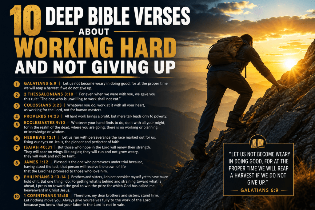 bible verses about working hard and not giving up.